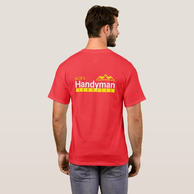 Red Handyman Business Manar T-Shirt - Home Busines (Hel baksida)