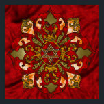 Red Hanukkah Mandala Poster<br><div class="desc">,  brons,  orange,  fyll en mandala med en David-stjärna i mitten med smart,  festlig struktur för att fira Hanukkah.</div>