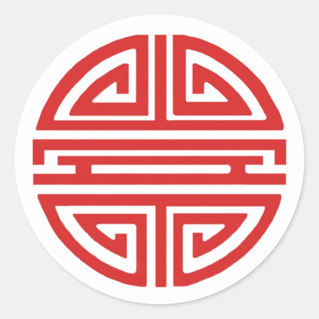 Red Happity Sticker Runt Klistermärke (Framsida)