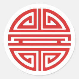 Red Happity Sticker Runt Klistermärke