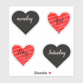Red Happy heart romance graphic Klistermärken