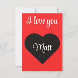 Red Happy heart romance graphic Tack Kort