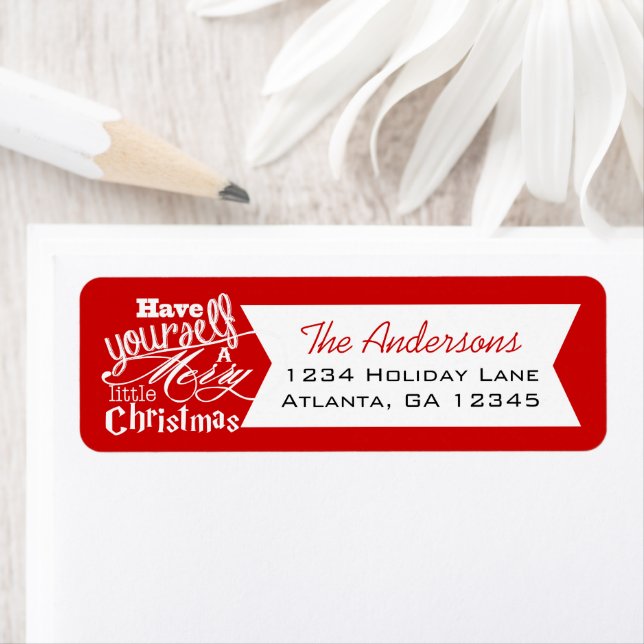 Red har dig själv en god liten jul returadress etikett (Insitu)