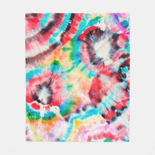 Red Hard Grunge. Shibori Mönster. Golden Brush Gra Fleecefilt