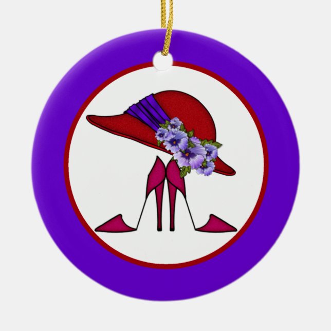 Red Hat 2 Julgransprydnad Keramik (Framsidan)