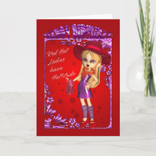 Red Hat Birthday Card Hattige Kort