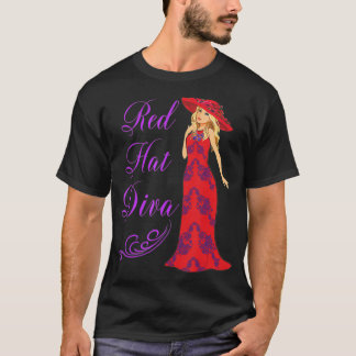 Red Hat Diva Vintage Stil Gift T Shirt