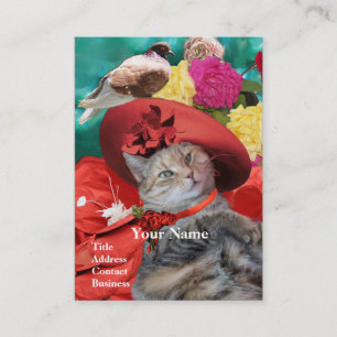 RED HAT OF PRINCESS TATUS Pet,Cat Beauty Salon Visitkort