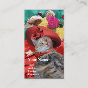 RED HAT OF PRINCESS TATUS Pet,Cat Beauty Salon Visitkort