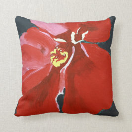 Red Hawaiian Hibiscus Flower Painting Kudde