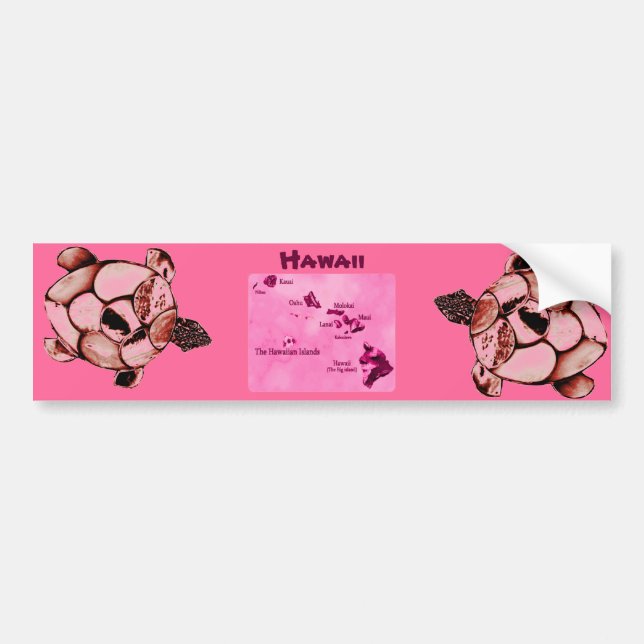 Red Hawaiian Honu Turtle humper-dekal Bildekal (Framsidan)