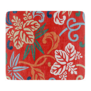 Red Hawaiian Japanska Kimono: Vintage Blommigt
