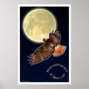 RED HAWK MÅNE II Art Poster