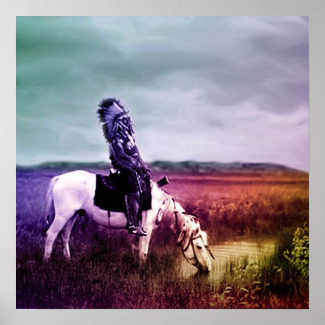 Red Hawk vid en Oasis i Badlands Poster (Framsidan)