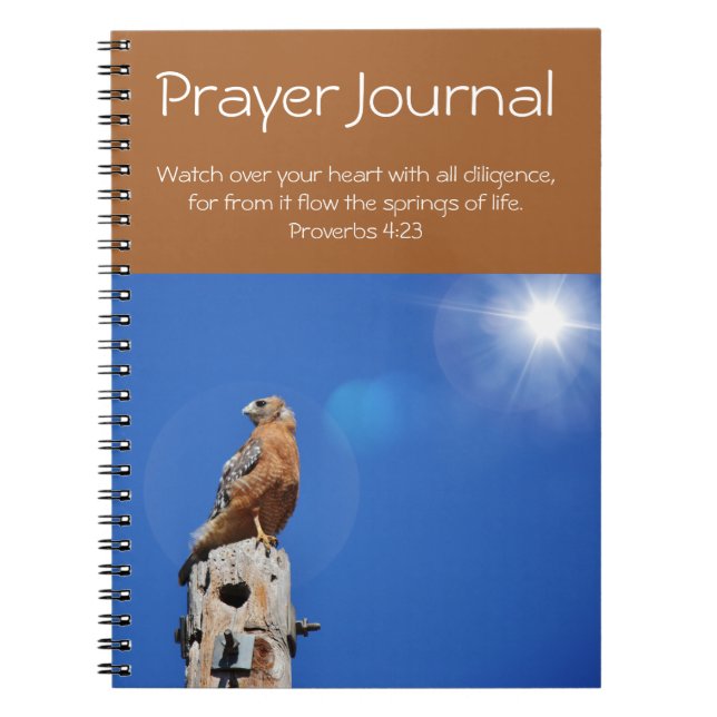 Red Hawk Vild Bird Prayer Journal Anteckningsbok (Framsidan)