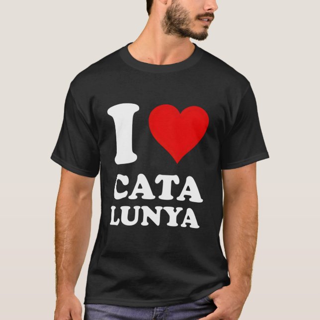 Red He I Love Catalunya T Shirt (Framsida)