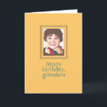 Red-head Boy to Grandson Birthday Card Kort<br><div class="desc">Den rödhåriga pojken till Grandson Birthday Card har en rödhårig pojke i ullhatten och halsduk (vinterfödelsedag) och säger: "grattis på födelsedagen,  barnson" och insidan: "Må din dag vara lika toppen fantastisk som du!" Från morförälder till barnbarn.</div>