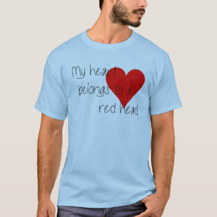 Red Head Heart Valentines dag T-shirt