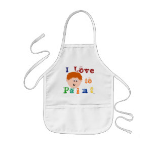 Red Head Little Boy Ansikte målning Barnförkläde