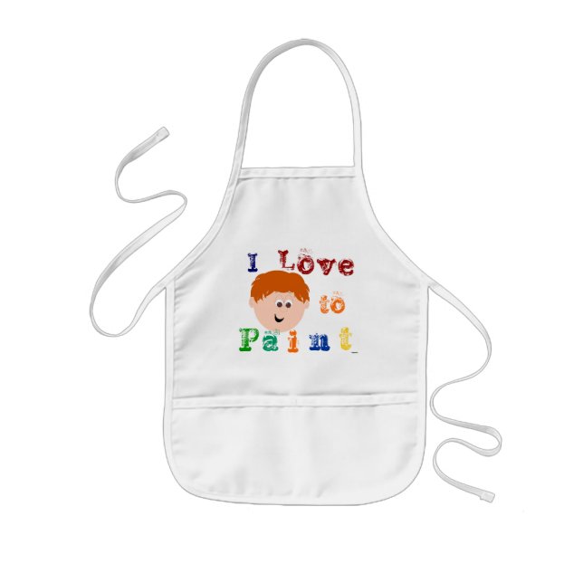 Red Head Little Boy Ansikte målning Barnförkläde (Framsidan)