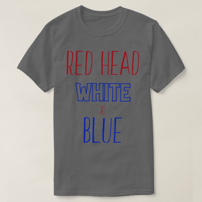RED HEAD White amp Blue T Shirt (Design framsida)