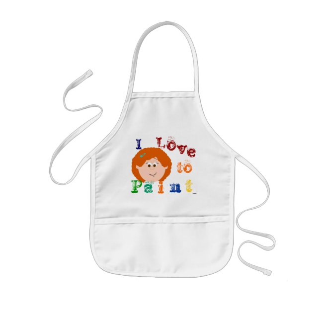 Red Headed Girls Painting Apron Barnförkläde (Framsidan)