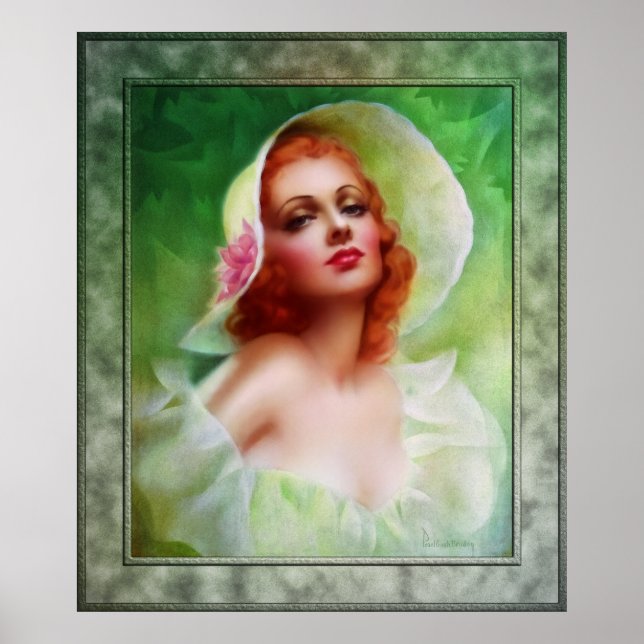 Red Headed Woman by Pearl Frush Brudon Poster (Framsidan)