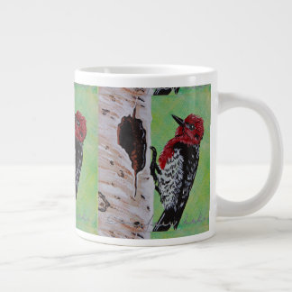 Red Headed Woodpecker Coffee Kopp Jumbo Mugg