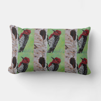 Red Headed Woodpecker Pillow Lumbarkudde