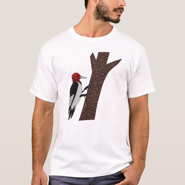 Red Headed Woodpecker T Shirt (Framsida)