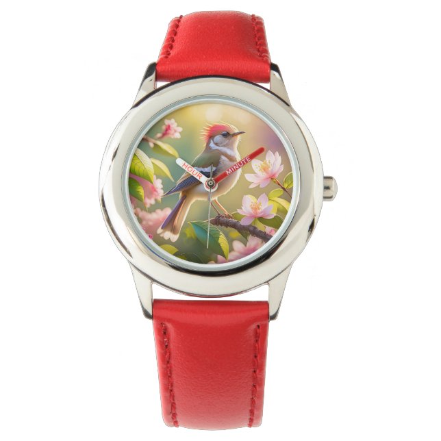 Red Heaff Chsted Warbler Fantasy Bird Armbandsur (Framsida)