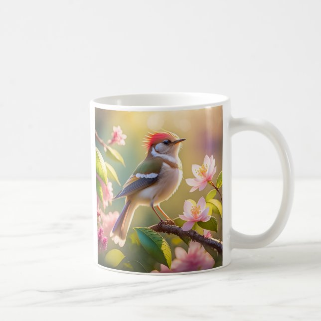 Red Heaff Chsted Warbler Fantasy Bird Kaffemugg (Höger)