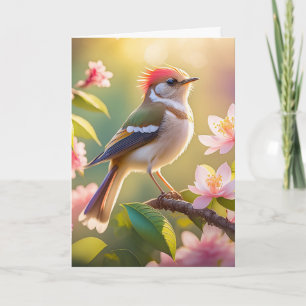 Red Heaff Chsted Warbler Fantasy Bird Kort
