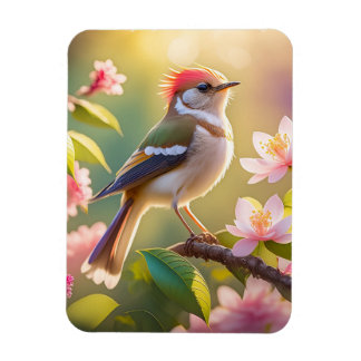 Red Heaff Chsted Warbler Fantasy Bird Magnet