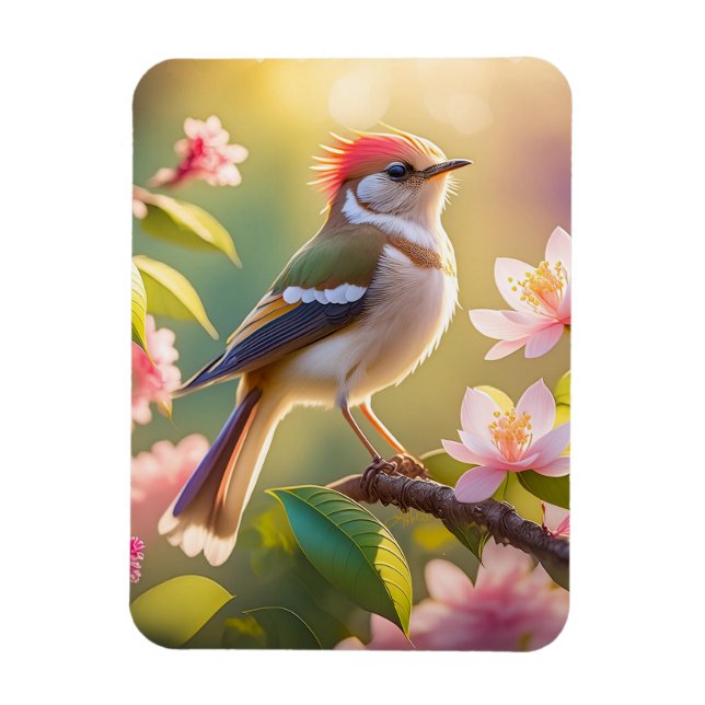 Red Heaff Chsted Warbler Fantasy Bird Magnet (Vertikal)