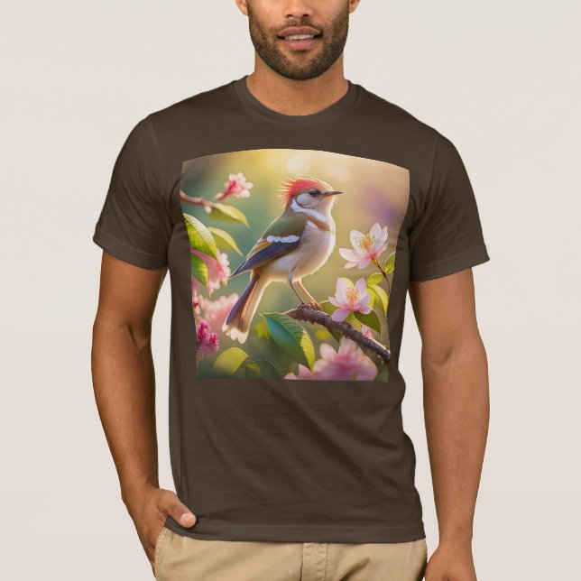 Red Heaff Chsted Warbler Fantasy Bird T Shirt (Framsida)