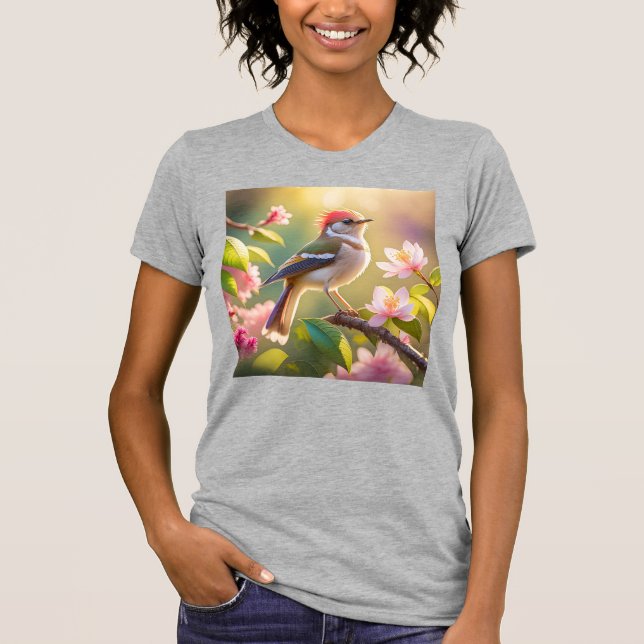Red Heaff Chsted Warbler Fantasy Bird T Shirt (Framsida)