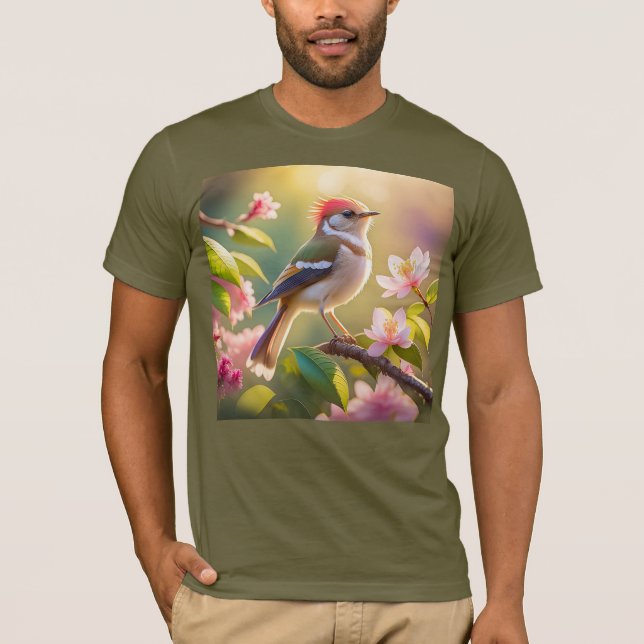 Red Heaff Chsted Warbler Fantasy Bird T Shirt (Framsida)