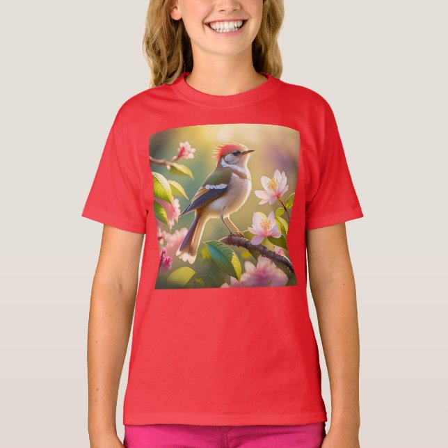 Red Heaff Chsted Warbler Fantasy Bird T Shirt (Framsida)