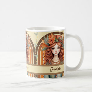 Red Hear Fairy with Flower Garland in Hair Mugg