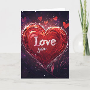 Red Hear Kärlek You Helgkort