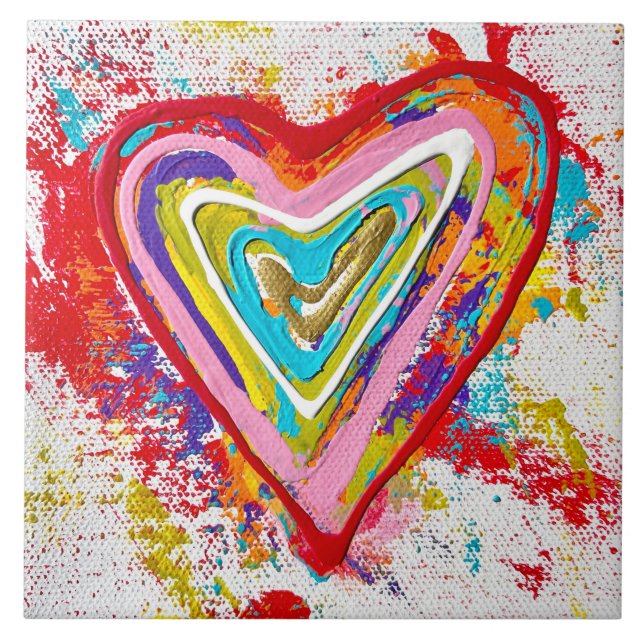 Red Heart 6 x 6 keramiska plattor Kakelplatta (Framsidan)