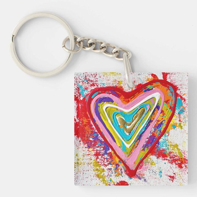 Red Heart Acrylic Keychain (Framsidan)