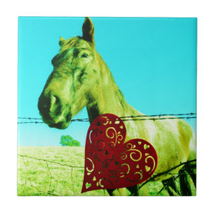 Red Heart and Horse Kakelplatta