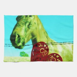 Red Heart and Horse Kökshandduk