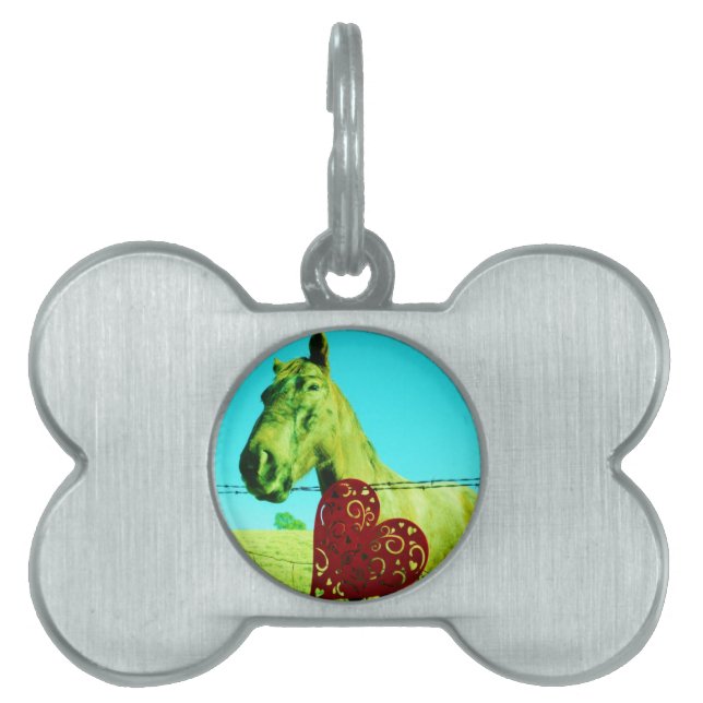 Red Heart and Horse Namnbricka Husdjur (Framsidan)