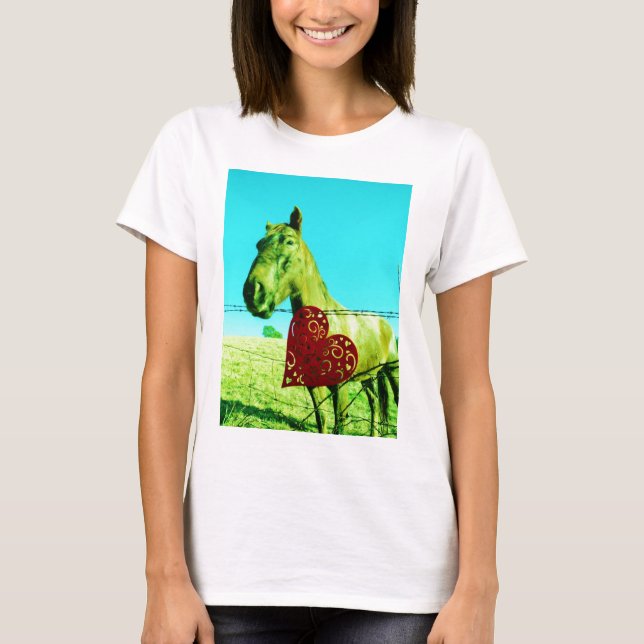 Red Heart and Horse Tee Shirt (Framsida)