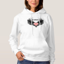 Red heart angel black wings t shirt