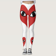 Red Heart Ansikte - Heart Ögon Leggings