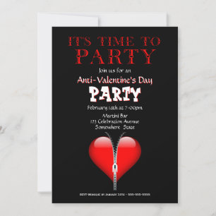 Red Heart Anti-Valentine Day Party Inbjudningar